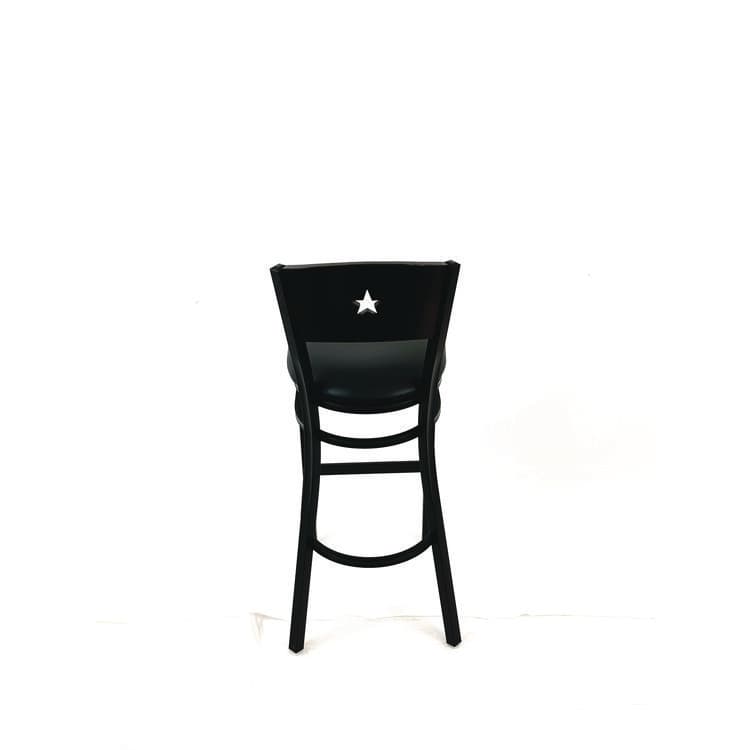 JMC FURNITURE Liberty Series Barstool, Supports Up to 300 lb, 28.5" Seat Height, Black Seat, Dark Mahogany Back, Black Base (JMCLBBVBLKB) thumbnail 4