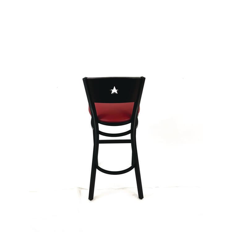 JMC FURNITURE Liberty Series Barstool, Supports Up to 300 lb, 28.5" Seat Height, Burgundy Seat, Dark Mahogany Back, Black Base (JMCLBBVBURB) thumbnail 4