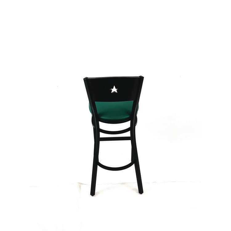 JMC FURNITURE Liberty Series Barstool, Supports Up to 300 lb, 28.5" Seat Height, Green Seat, Dark Mahogany Back, Black Base (JMCLBBVGRNB) thumbnail 4