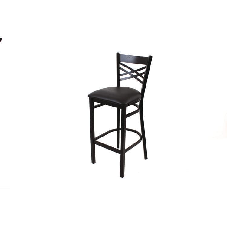 JMC FURNITURE X Series Barstool, Supports Up to 300 lb, 29.5" Seat Height, Black Seat, Black Back, Black Base (JMCXBSBVSBLK) thumbnail 3