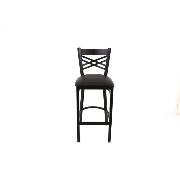 JMC FURNITURE X Series Barstool, Supports Up to 300 lb, 29.5" Seat Height, Black Seat, Black Back, Black Base (JMCXBSBVSBLK)