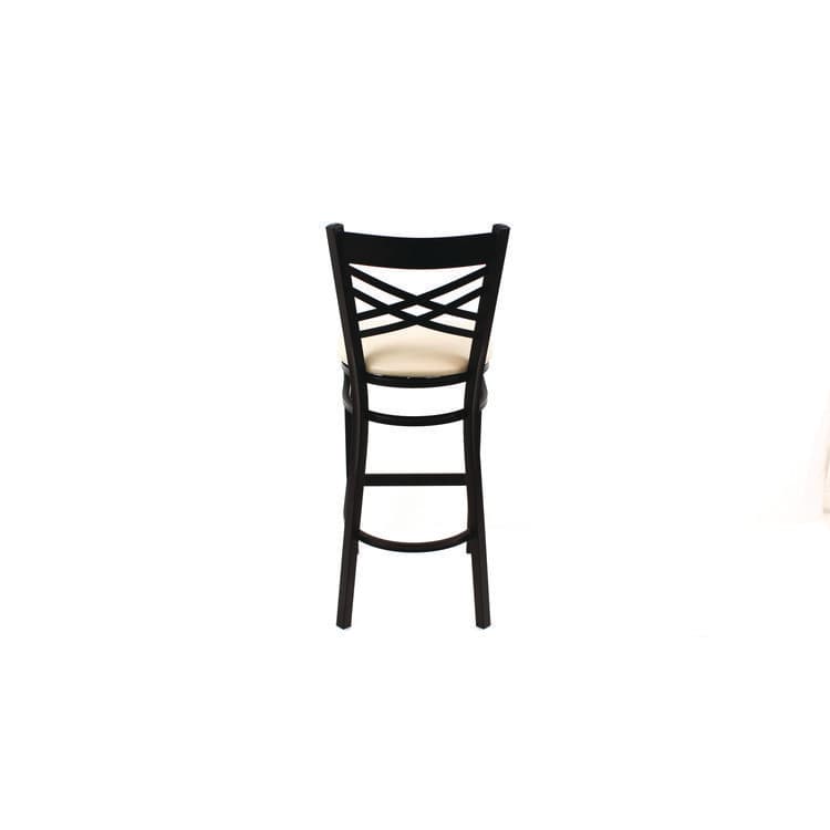 JMC FURNITURE X Series Barstool, Supports Up to 300 lb, 29.5" Seat Height, Cream Seat, Black Back, Black Base (JMCXBSBVSCRM) thumbnail 2
