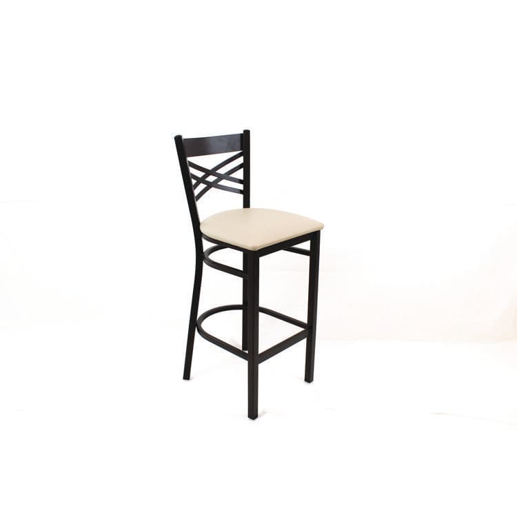 JMC FURNITURE X Series Barstool, Supports Up to 300 lb, 29.5" Seat Height, Cream Seat, Black Back, Black Base (JMCXBSBVSCRM) thumbnail 4