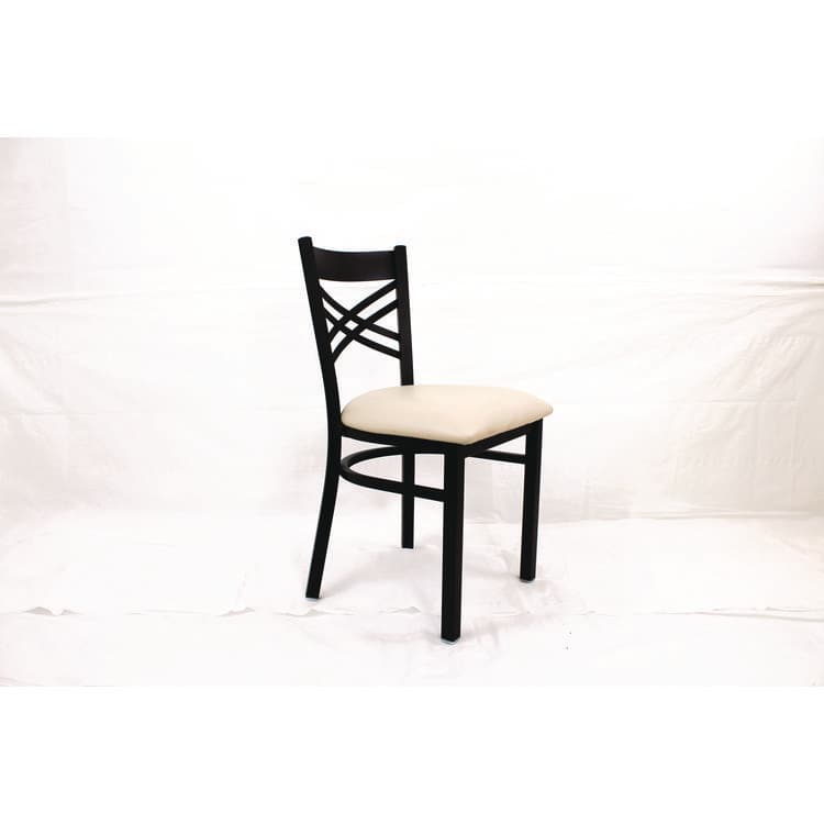 JMC FURNITURE X Series Chair, Supports Up to 300 lb, 18" Seat Height, Cream Seat, Black Back, Black Base (JMCXCHBVSCRM) thumbnail 4
