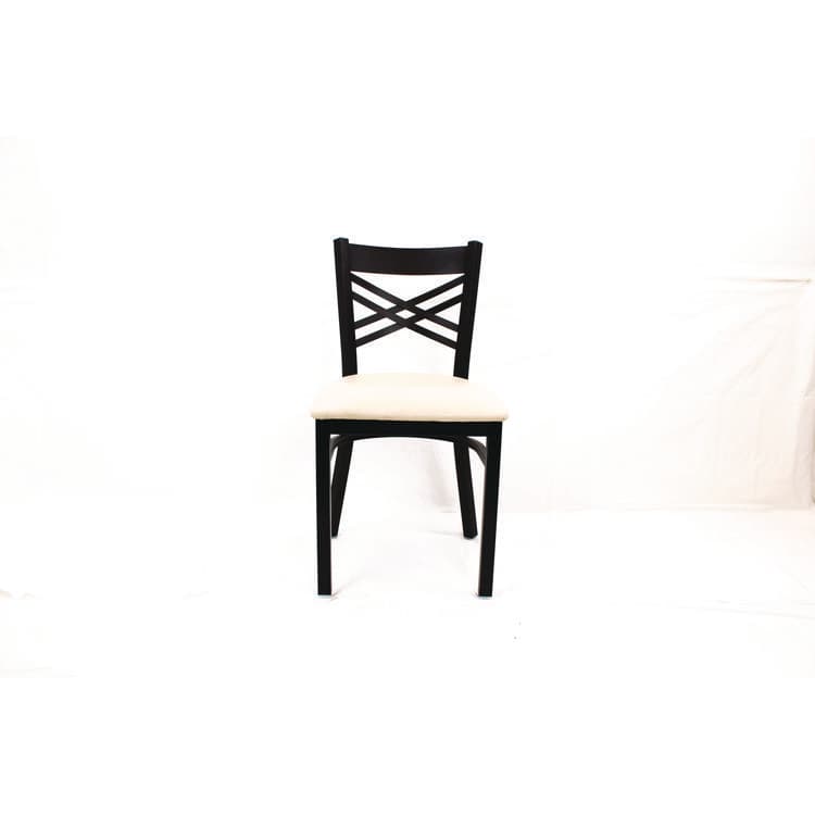 JMC FURNITURE X Series Chair, Supports Up to 300 lb, 18" Seat Height, Cream Seat, Black Back, Black Base (JMCXCHBVSCRM)