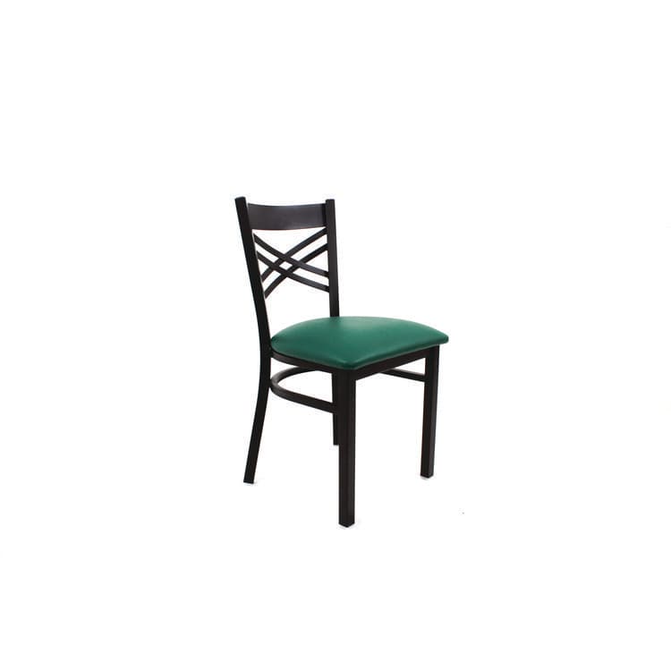 JMC FURNITURE X Series Chair, Supports Up to 300 lb, 18" Seat Height, Green Seat, Black Back, Black Base (JMCXCHBVSGRN) thumbnail 4
