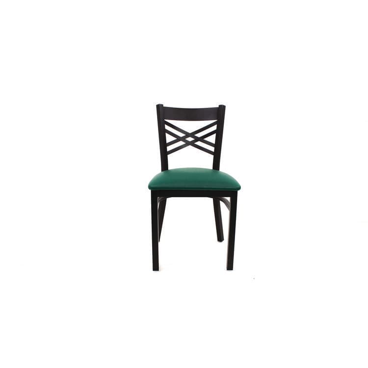 JMC FURNITURE X Series Chair, Supports Up to 300 lb, 18" Seat Height, Green Seat, Black Back, Black Base (JMCXCHBVSGRN)