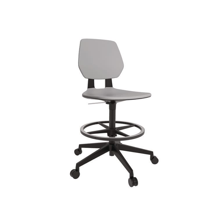SAFCO PRODUCTS Commute Extended Height Task Chair, Supports Up to 275 lb, 18.25" to 22.25" Seat Height, Gray/Black (SAF7827GR)