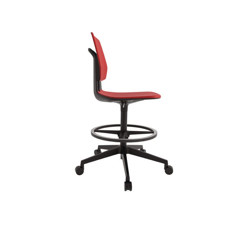 SAFCO PRODUCTS Commute Extended Height Task Chair, Supports Up to 275 lb, 18.25" to 22.25" Seat Height, Red/Black (SAF7827RD) thumbnail 3