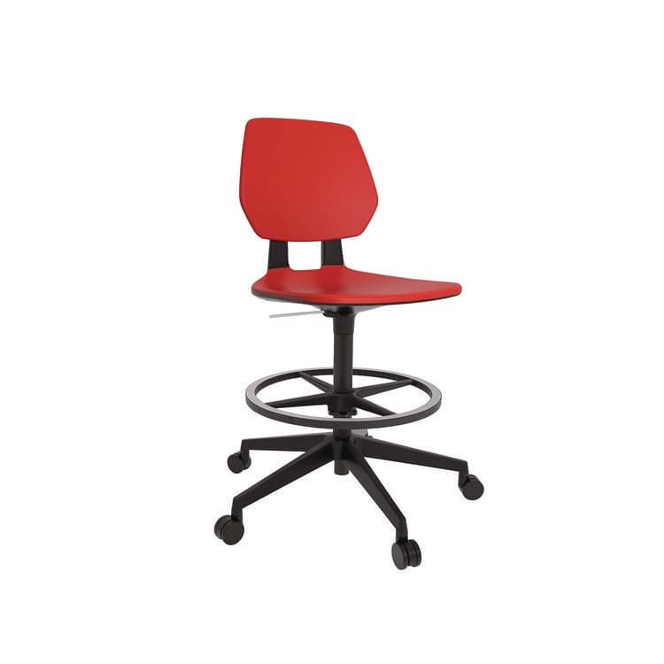 SAFCO PRODUCTS Commute Extended Height Task Chair, Supports Up to 275 lb, 18.25" to 22.25" Seat Height, Red/Black (SAF7827RD)