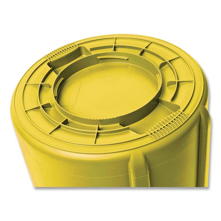 RUBBERMAID COMMERCIAL PROD. Vented Round Brute Container, 10 gal, Plastic, Yellow (RCPFG261000YEL) thumbnail 4