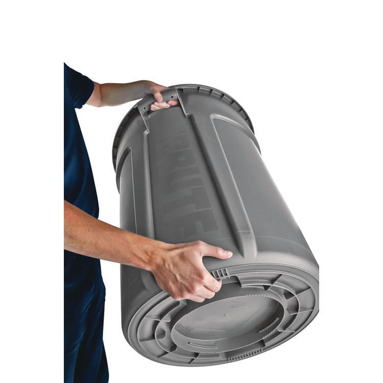 RUBBERMAID COMMERCIAL PROD. Vented Round Brute Container, 20 gal, Plastic, Gray (RCP262000GRA) thumbnail 2