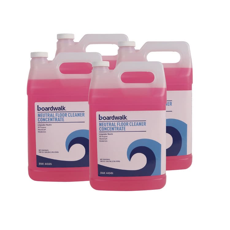 BOARDWALK Neutral Floor Cleaner Concentrate, Lemon Scent, 1 gal Bottle, 4/Carton (BWK4404N)