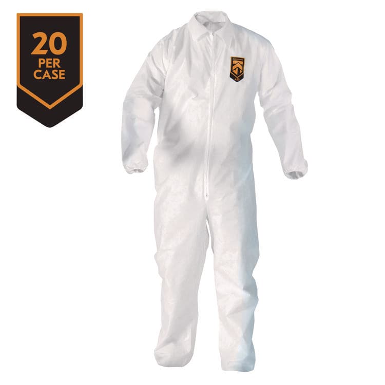KIMBERLY-CLARK PROFESSIONAL A20 Breathable Particle Protection Coveralls, Zip Front, Elastic Back, Wrists, Ankles, 3X-Large, White, 20/Carton (ANS49106) thumbnail 2