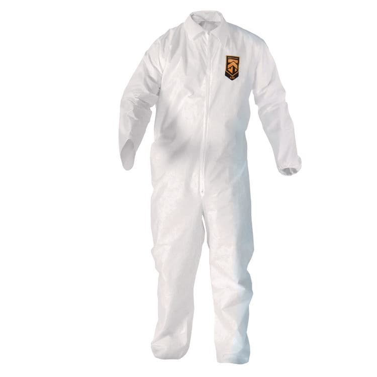 KIMBERLY-CLARK PROFESSIONAL A20 Breathable Particle Protection Coveralls, Zip Front, Elastic Back, Wrists, Ankles, 4X-Large, White, 20/Carton (ANS49107)