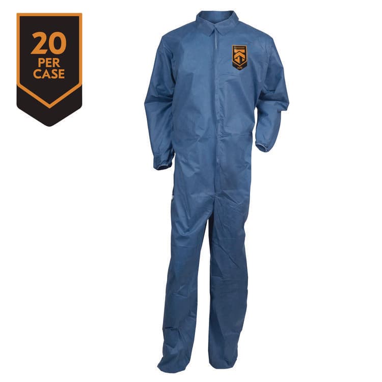 KIMBERLY-CLARK PROFESSIONAL A20 Breathable Particle Protection Coveralls, Zip Front, Elastic Back, Wrists, Ankles, 3X-Large, Blue, 20/Carton (ANS58506) thumbnail 2