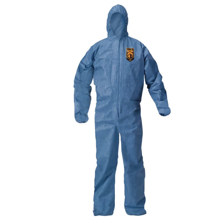 KIMBERLY-CLARK PROFESSIONAL A20 Breathable Particle Protection Coveralls, Zip Front, Hood, Elastic Back, Wrists, Ankles, 2X-Large, Blue, 24/Carton (ANS58515)