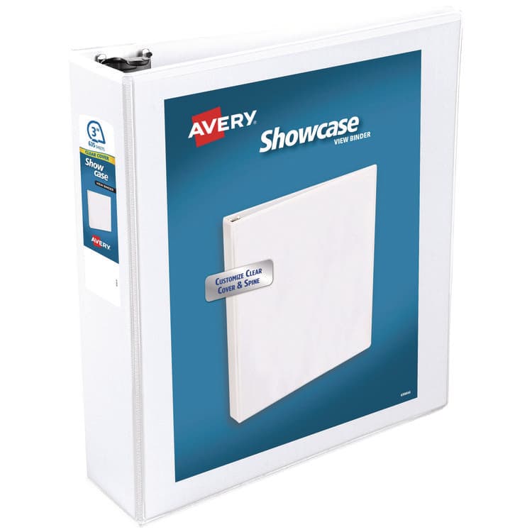 AVERY PRODUCTS CORPORATION Showcase Economy View Binders with Slant Rings, 3 Rings, 3" Capacity, 11 x 8.5, White (AVE19751)