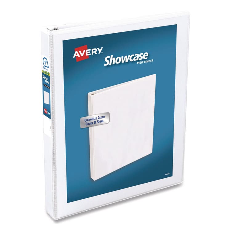 AVERY PRODUCTS CORPORATION Showcase Economy View Binders with Slant Rings, 3 Rings, 1" Capacity, 11 x 8.5, White (AVE19601)