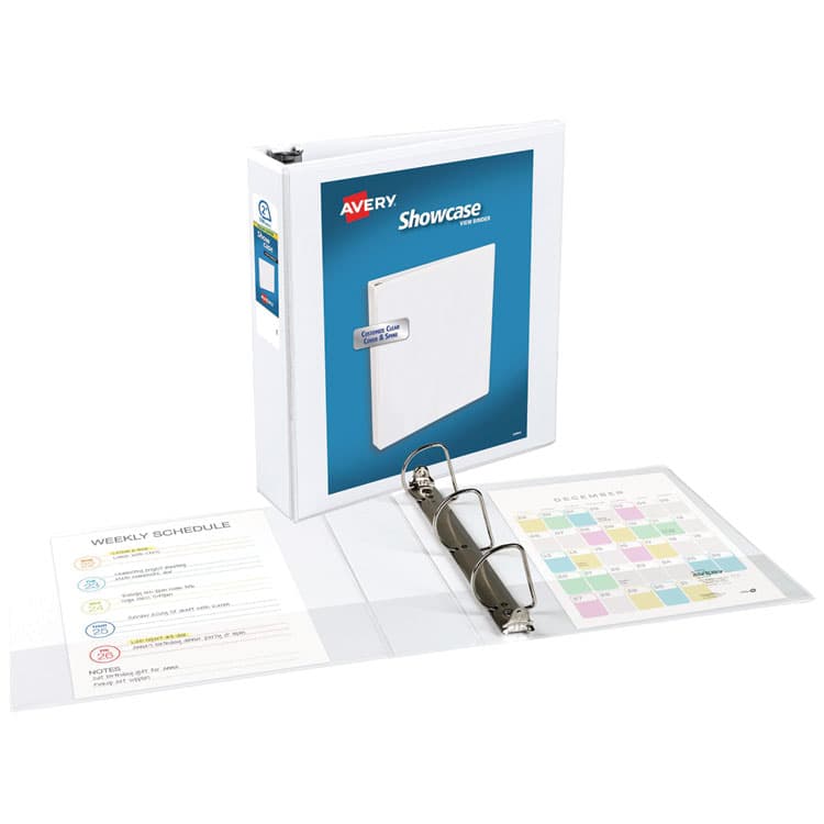AVERY PRODUCTS CORPORATION Showcase Economy View Binders with Slant Rings, 3 Rings, 2" Capacity, 11 x 8.5, White (AVE19701) thumbnail 2