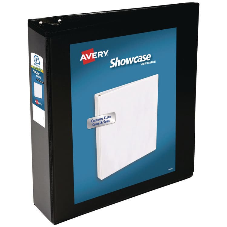 AVERY PRODUCTS CORPORATION Showcase Economy View Binders with Slant Rings, 3 Rings, 3" Capacity, 11 x 8.5, Black (AVE19750)