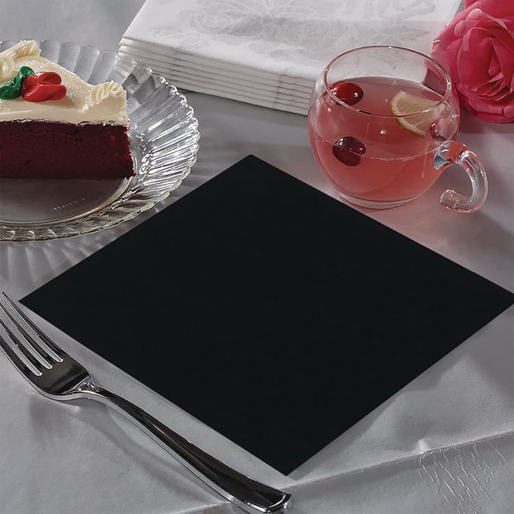 PATERSON PAPER Beverage Napkins, 2-Ply, 9 x 9, Black, 1,000/Carton (PDHNG01073) thumbnail 4