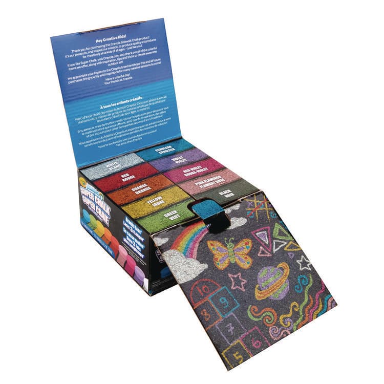 BINNEY & SMITH / CRAYOLA Super Chalk, 1" x 2.8" Diameter, 10 Assorted Colors, 10 Pucks/Box (CYO518303) thumbnail 3
