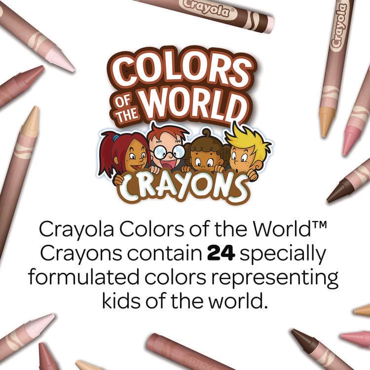 BINNEY & SMITH / CRAYOLA Colors of the World Crayons, Regular Size, 0.31" x 3.63", 24 Assorted Colors, 24/Pack (CYO520108) thumbnail 4