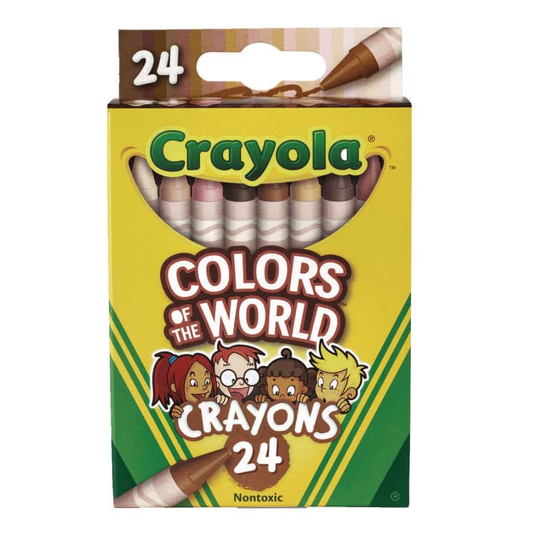 BINNEY & SMITH / CRAYOLA Colors of the World Crayons, Regular Size, 0.31" x 3.63", 24 Assorted Colors, 24/Pack (CYO520108)