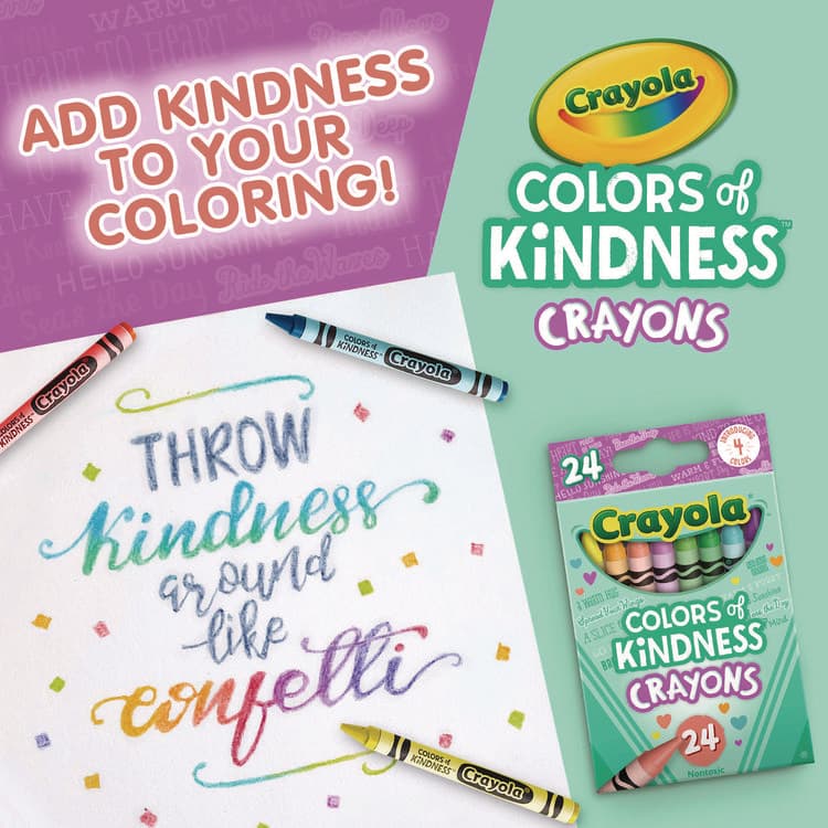 BINNEY & SMITH / CRAYOLA Colors of Kindness Crayons, Regular Size, 0.31" x 3.63", 24 Assorted Colors, 24/Pack (CYO520130) thumbnail 3