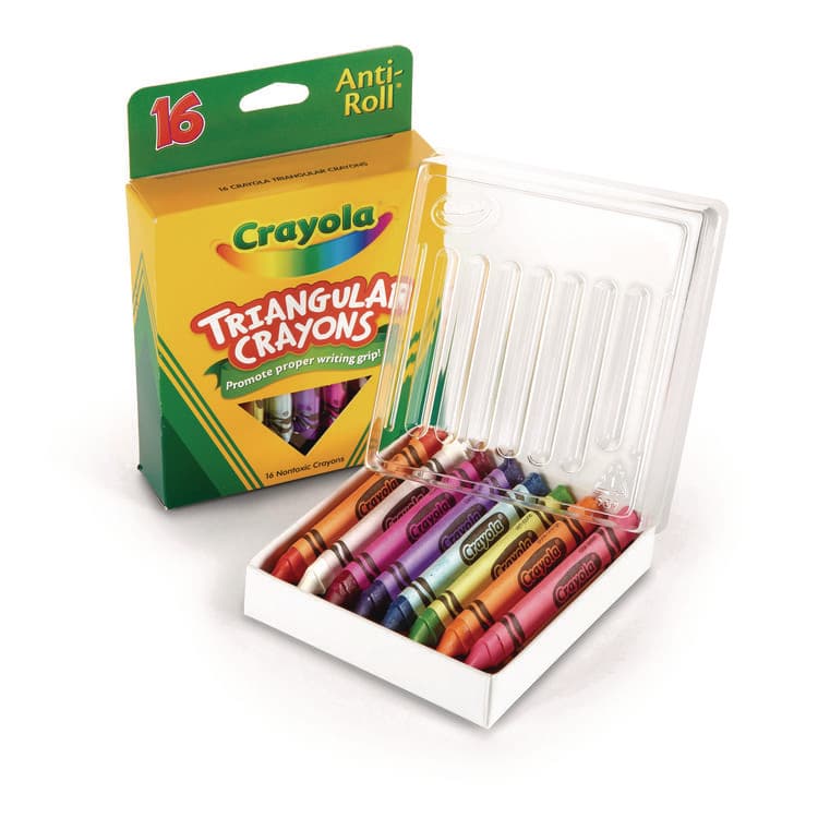 BINNEY & SMITH / CRAYOLA 16-Color Triangular Crayons, Regular Size, 0.75" x 4", 16 Assorted Colors, 16/Box (CYO524016) thumbnail 3