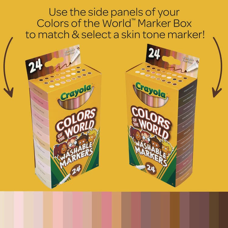 BINNEY & SMITH / CRAYOLA Colors of the World Washable Markers, Fine Bullet Tip, Assorted Colors, 24/Pack (CYO587810) thumbnail 3