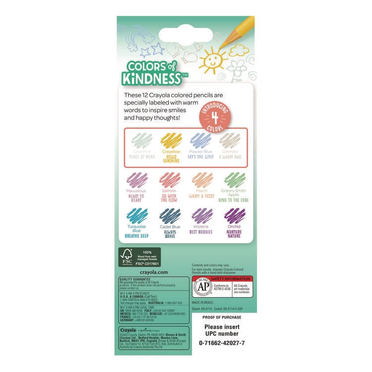 BINNEY & SMITH / CRAYOLA Colors of Kindness Colored Pencils, Assorted Lead and Barrel Colors, 12/Box (CYO682114) thumbnail 3