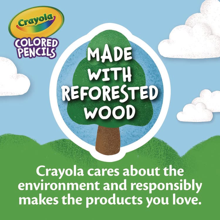 BINNEY & SMITH / CRAYOLA Long-Length Colored Pencil Set, 3.3 mm, 2B, Assorted Lead and Barrel Colors, 50/Box (CYO684050) thumbnail 3