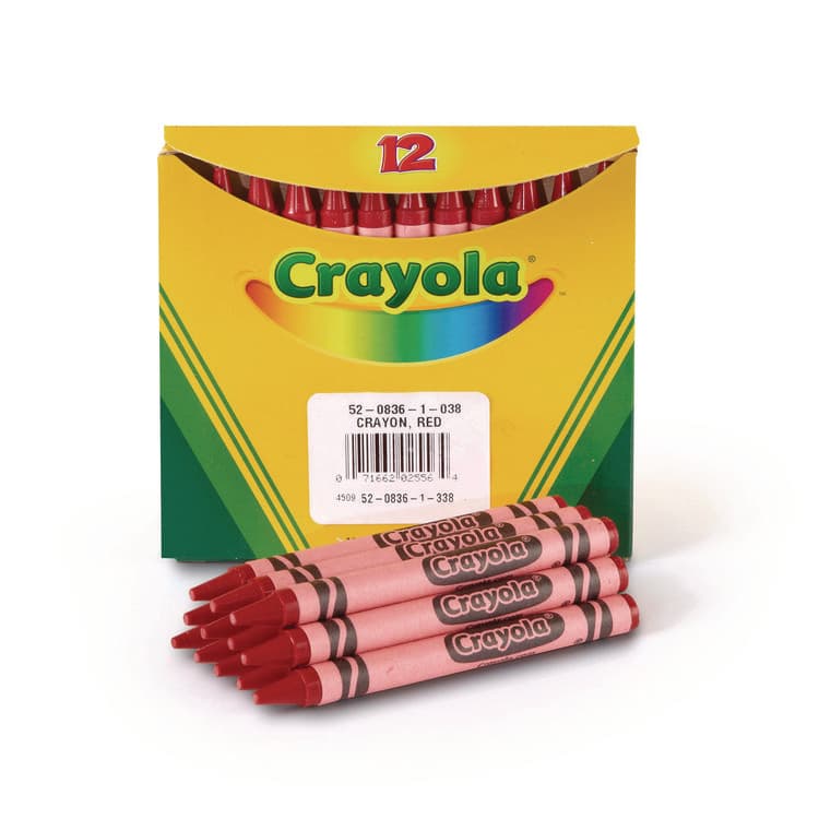 BINNEY & SMITH / CRAYOLA Bulk Crayons, Regular Size, 0.31" x 3.63", Red, 12/Box (CYO520836038) thumbnail 2