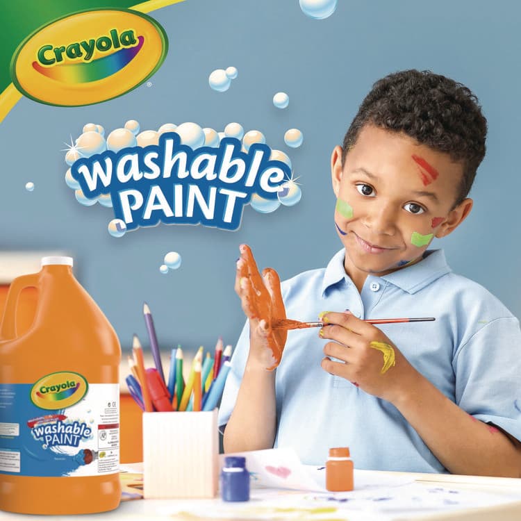 BINNEY & SMITH / CRAYOLA Washable Paint, Orange, 1 gal Bottle (CYO542128036) thumbnail 2