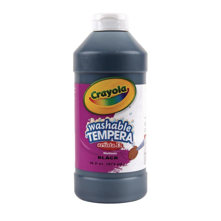 BINNEY & SMITH / CRAYOLA Artista II Washable Tempera Paint, Black, 16 oz Bottle (CYO543115051)