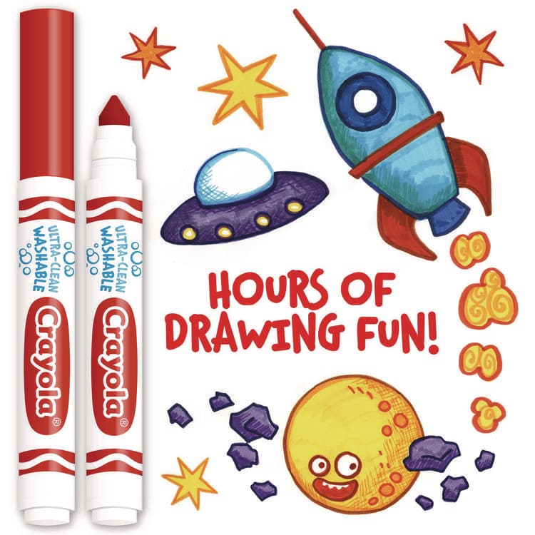 BINNEY & SMITH / CRAYOLA Broad Line Washable Markers, Broad Bullet Tip, Red, 12/Box (CYO587800038) thumbnail 4