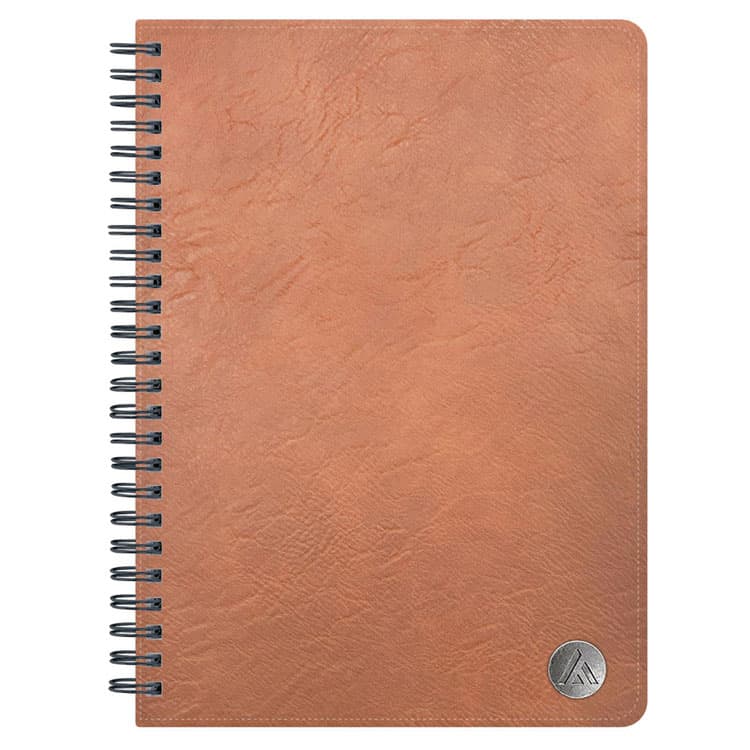BLUE SKY ASMBLD Faux Leather Wirebound Notebook, 1-Subject, Medium/College Rule, Tan Cover, (80) 8.5 x 5.75 Sheets (BLS150538) thumbnail 2