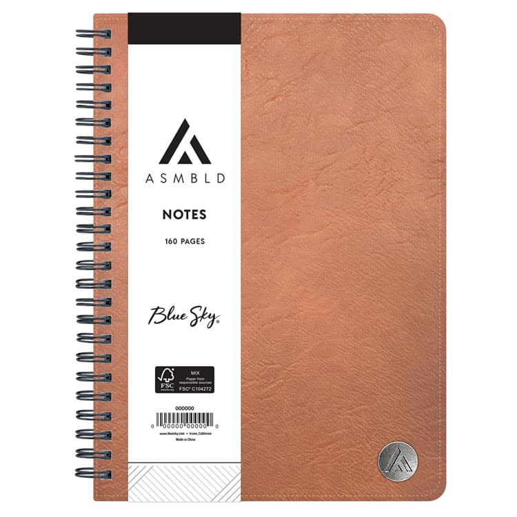 BLUE SKY ASMBLD Faux Leather Wirebound Notebook, 1-Subject, Medium/College Rule, Tan Cover, (80) 8.5 x 5.75 Sheets (BLS150538) thumbnail 3