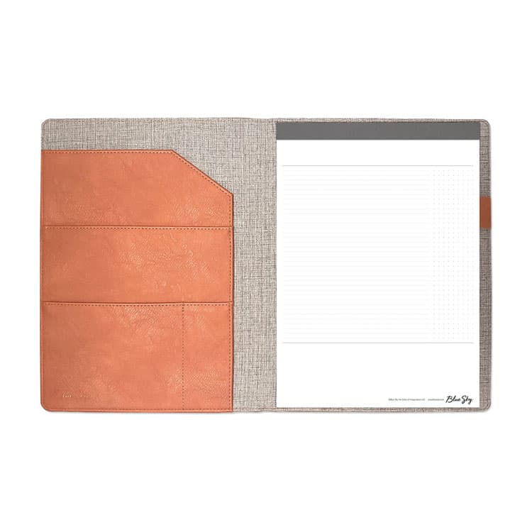 BLUE SKY ASMBLD Professional Faux Leather Padfolio, 8.5 x 11 Pad, 9.45 x 12.13, Snap Closure, Tan (BLS150537) thumbnail 4
