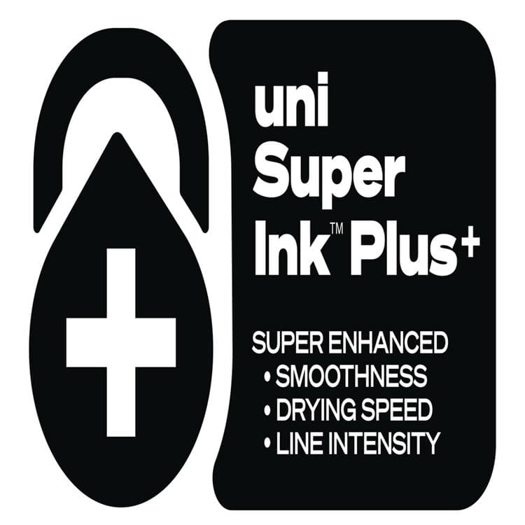 UNI 207 Plus+ Gel Pen, Retractable, Medium 0.7 mm, Black Ink, White Barrel, 4/Pack (UBC70652) thumbnail 3