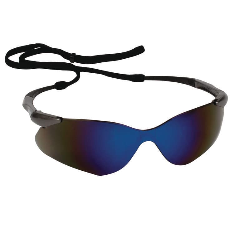KIMBERLY-CLARK PROFESSIONAL Nemesis Safety Glasses, Gunmetal Half Frame, Blue Dual Lens (ANS20471)
