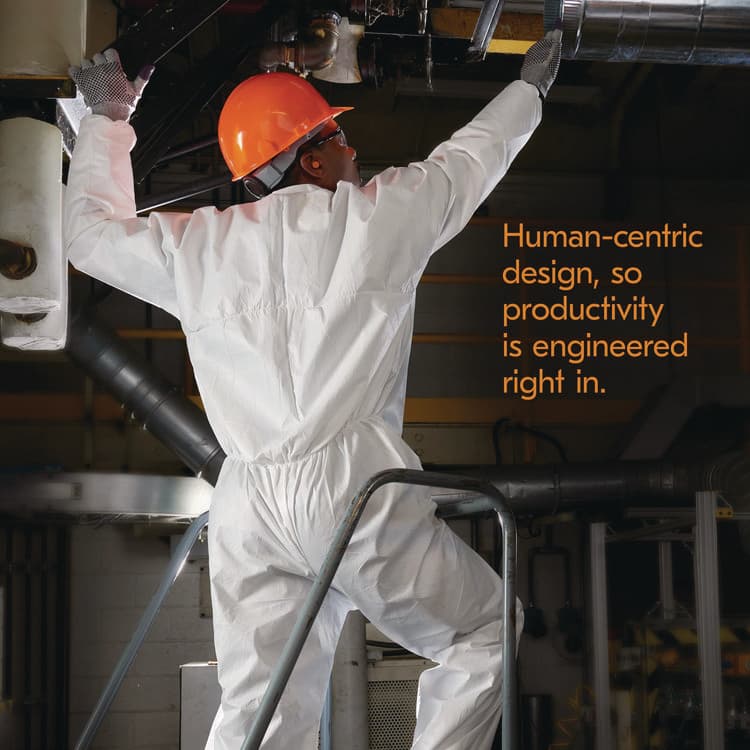 KIMBERLY-CLARK PROFESSIONAL A30 Breathable Splash and Particle Protection Coveralls, 3X-Large, White, 21/Carton (ANS46006) thumbnail 4