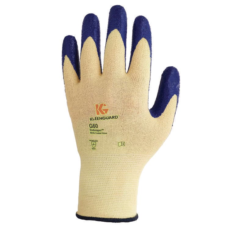 SMITH AND WESSON G60 Nitrile Coated Cut Resistant Gloves, EN388: 3221, Large (Size 9), Blue/Yellow, 12 Pairs (KCC98232)