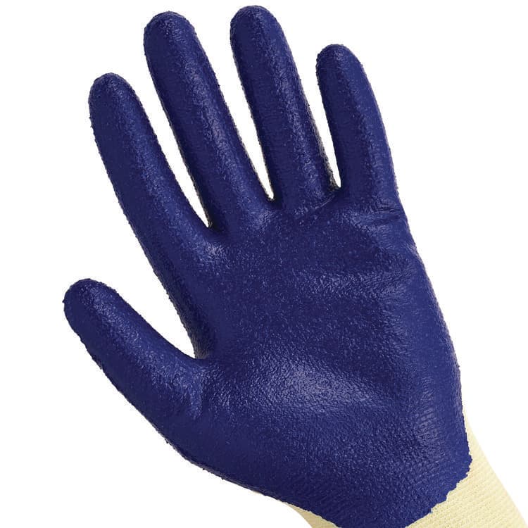 SMITH AND WESSON G60 Nitrile Coated Cut Resistant Gloves, EN388: 3221, Large (Size 9), Blue/Yellow, 12 Pairs (KCC98232) thumbnail 3