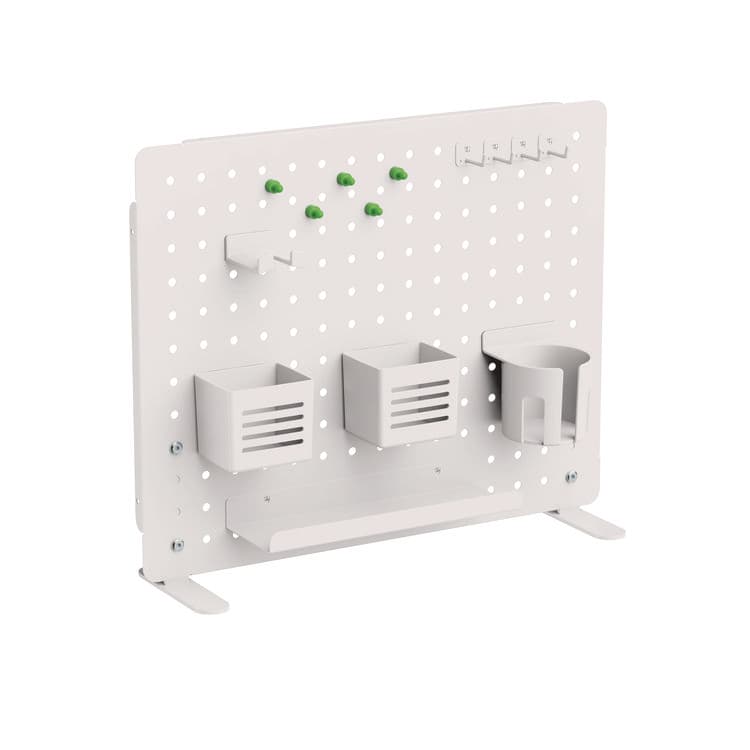 KANTEK . Pegboard Organizer, Three Compartments, 20.58 x 1 x 17, White, Steel (KTKPBS120W)