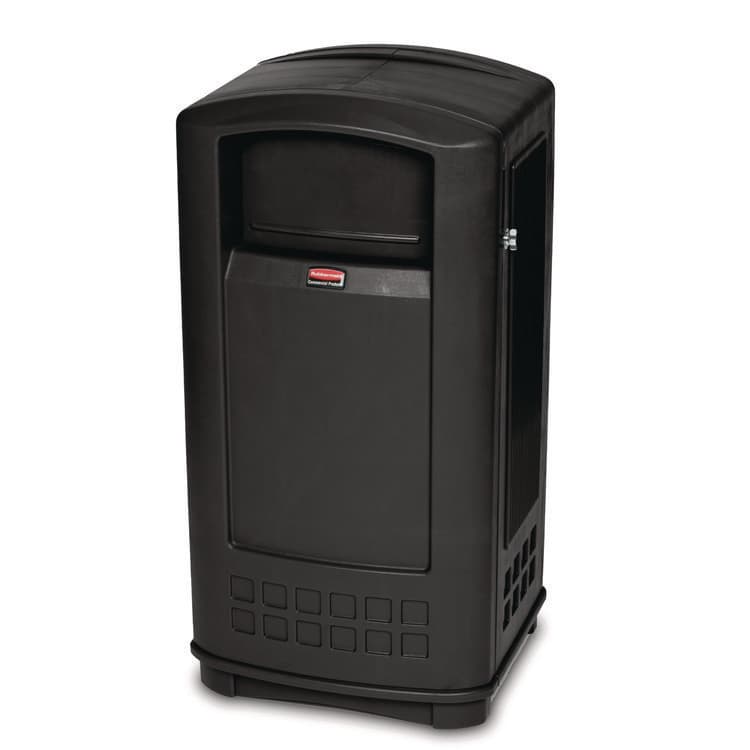 RUBBERMAID COMMERCIAL PROD. Plaza Jr. Container, 35 gal, Plastic, Black (RCP9P90BLA)