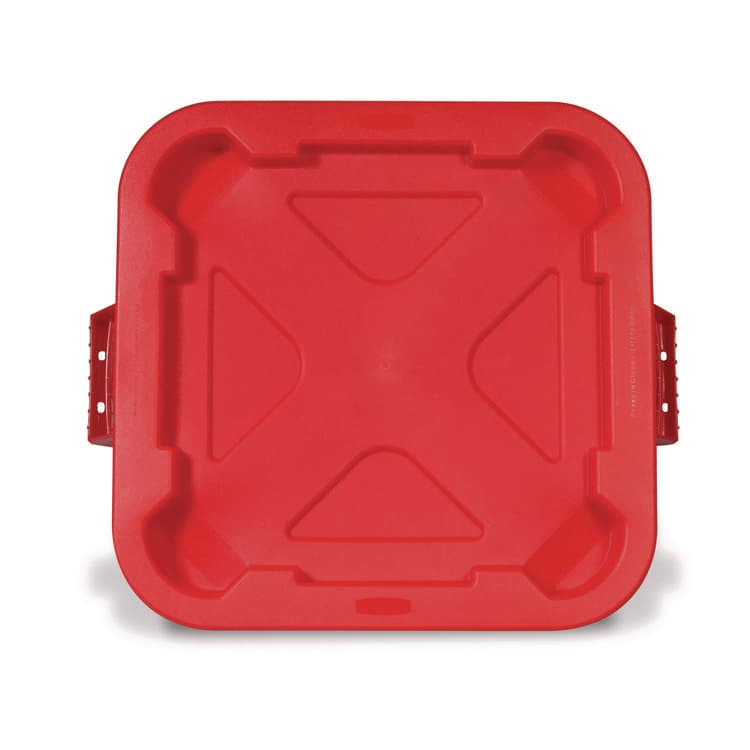 RUBBERMAID COMMERCIAL PROD. Square BRUTE Lid, 21.88w x 21.88d x 2.13h, Red, 6/Carton (RCPFG352900RED)