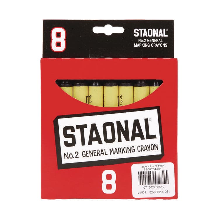 BINNEY & SMITH / CRAYOLA Staonal Marking Crayons, 0.56" x 5", Black, 8/Box (CYO5200023051) thumbnail 4